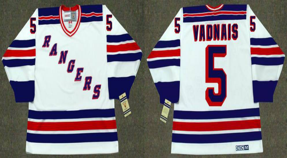 2019 Men New York Rangers #5 Vadnais white CCM NHL jerseys->new york rangers->NHL Jersey